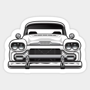 1958 Chevy Apache BW Sticker